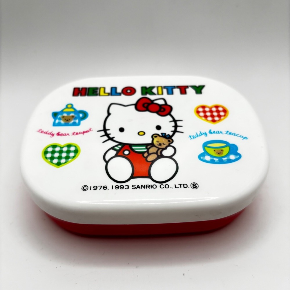 Vintage 1993‎ Hello Kitty Container Trinket Box - Sanrio Japan Storage Lid Bento